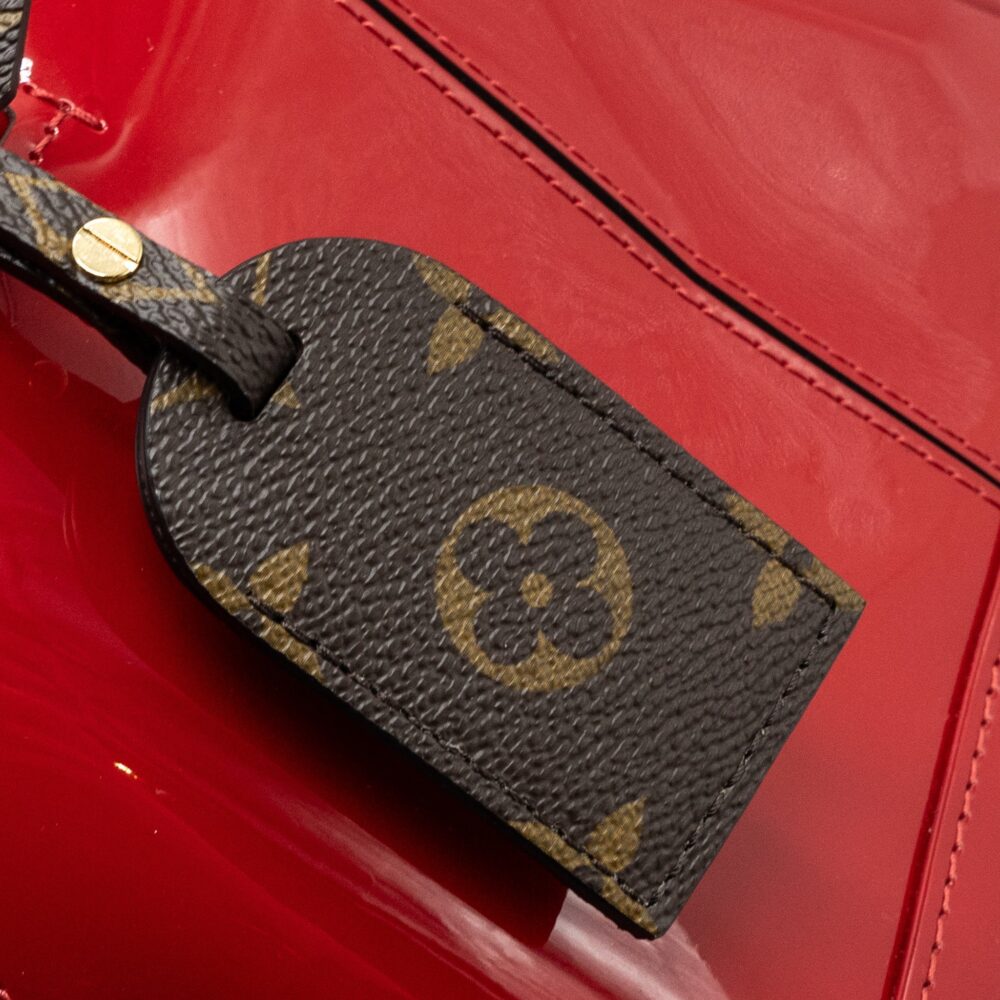AAA Replica Louis Vuitton LV ALMA BB LIMITED EDITION VERNI MIROIR PATENT RED/MONOGRAM CANVAS GHW
