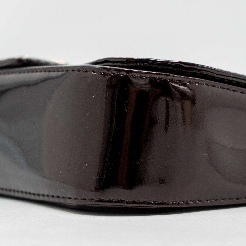 AAA Replica Louis Vuitton LV SOBE CLUTCH PATENT LEATHER DARK PURPLE GHW