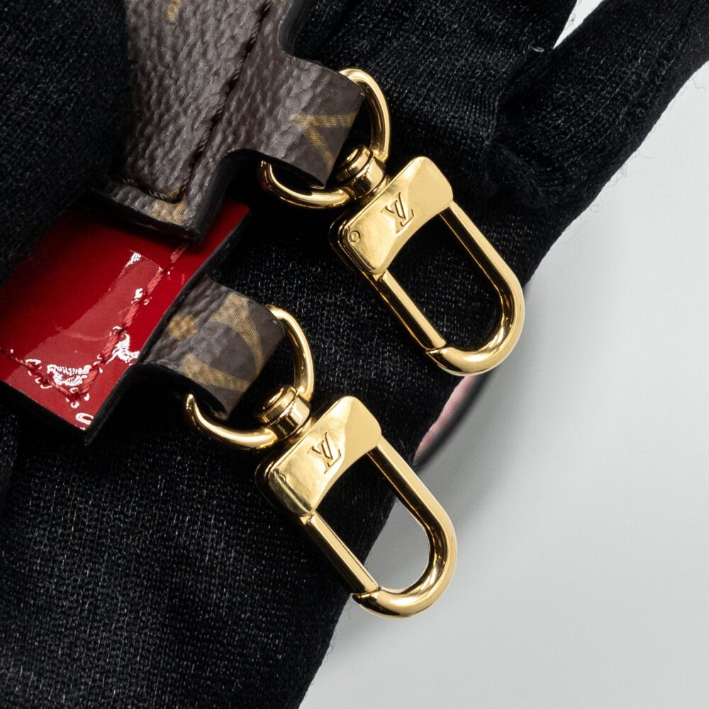 AAA Replica Louis Vuitton LV ALMA BB LIMITED EDITION VERNI MIROIR PATENT RED/MONOGRAM CANVAS GHW