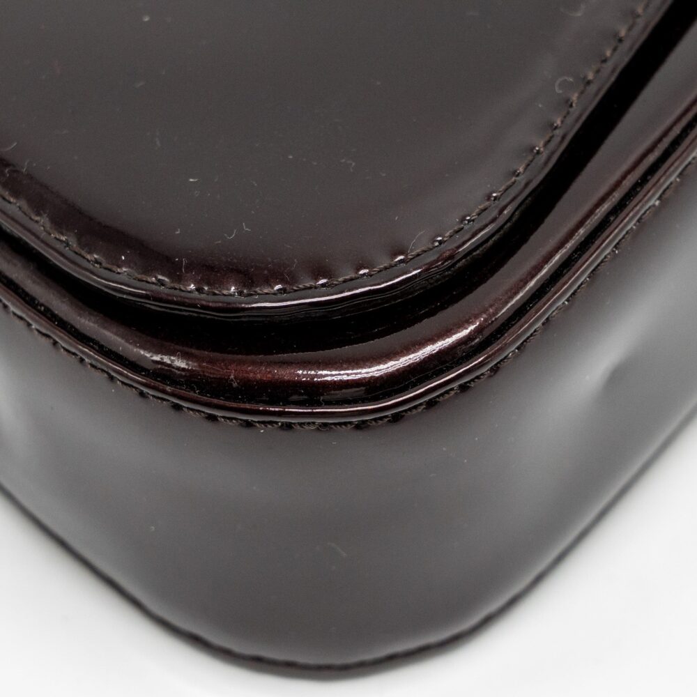 AAA Replica Louis Vuitton LV SOBE CLUTCH PATENT LEATHER DARK PURPLE GHW