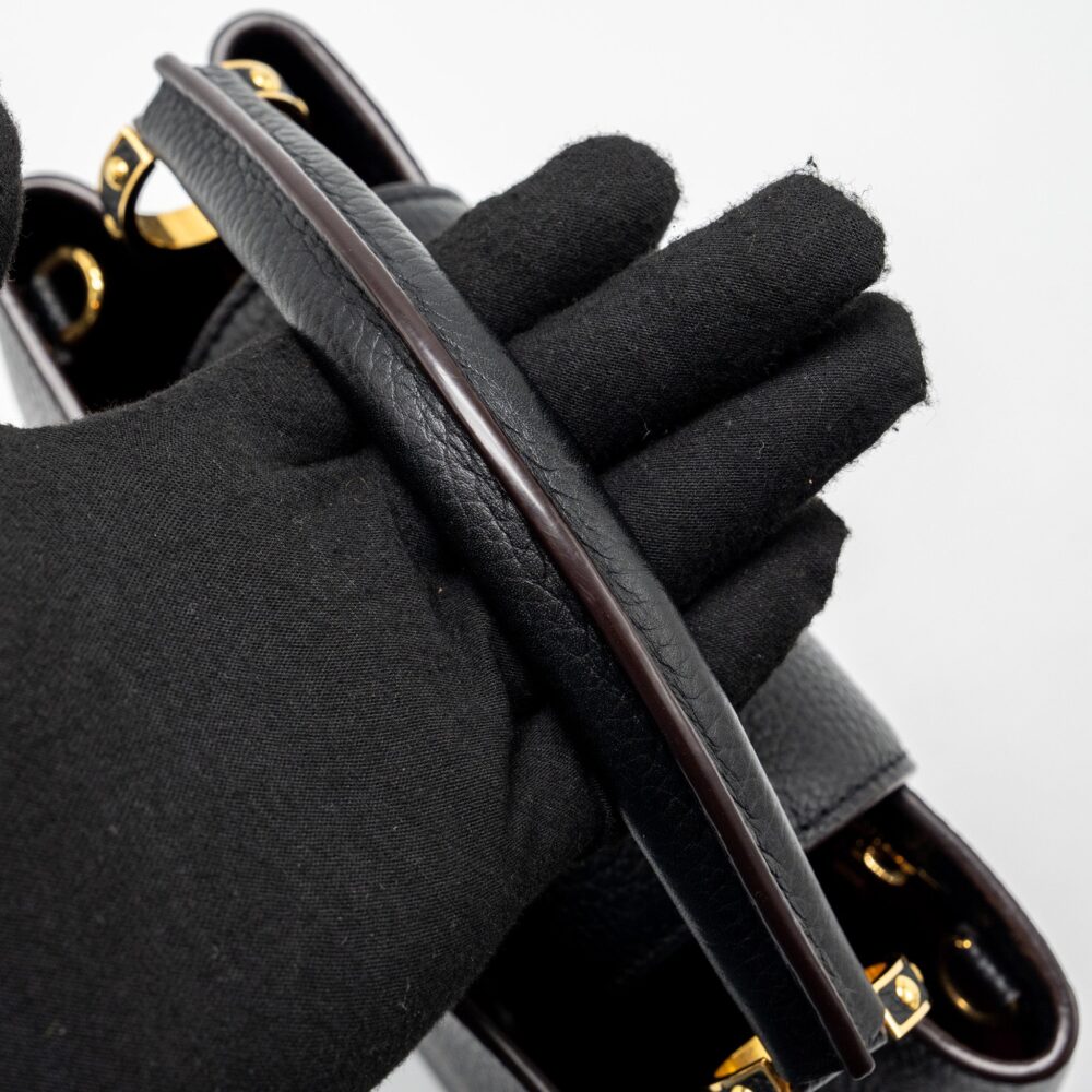 AAA Replica Louis Vuitton LV CAPUCINES BB TAURILLON CALFSKIN BLACK GHW