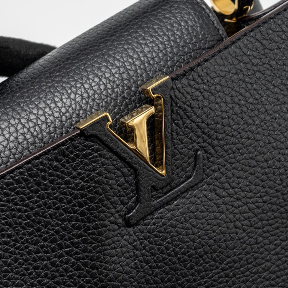AAA Replica Louis Vuitton LV CAPUCINES BB TAURILLON CALFSKIN BLACK GHW