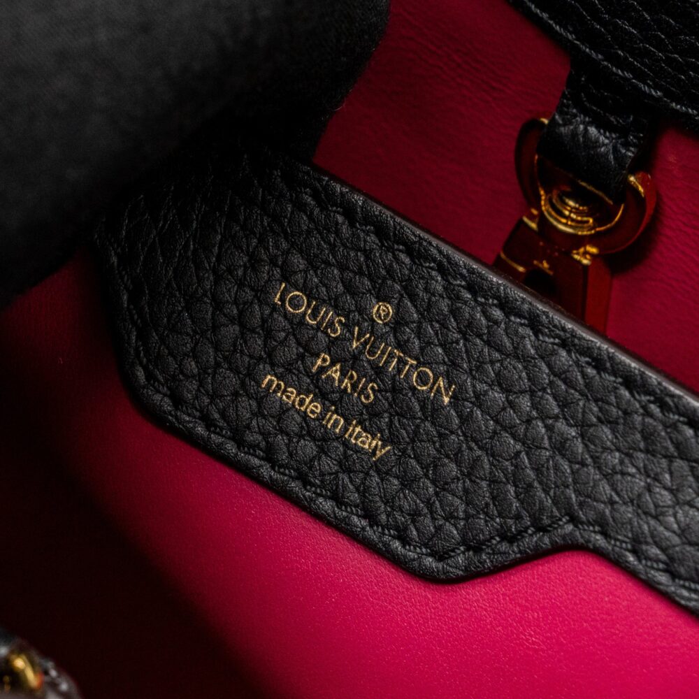 AAA Replica Louis Vuitton LV CAPUCINES BB TAURILLON CALFSKIN BLACK GHW