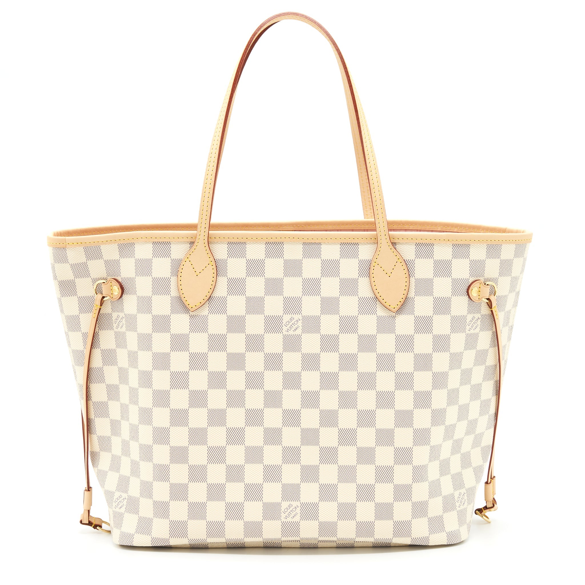 AAA Replica Louis Vuitton LV NEVERFULL MM DAMIER AZUR CANVAS /ROSE BALLERINE (NO INNER POUCH)