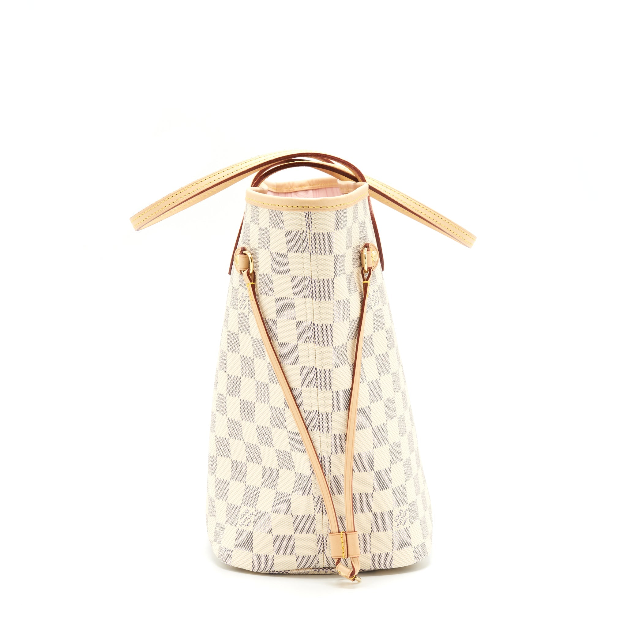 AAA Replica Louis Vuitton LV NEVERFULL MM DAMIER AZUR CANVAS /ROSE BALLERINE (NO INNER POUCH)