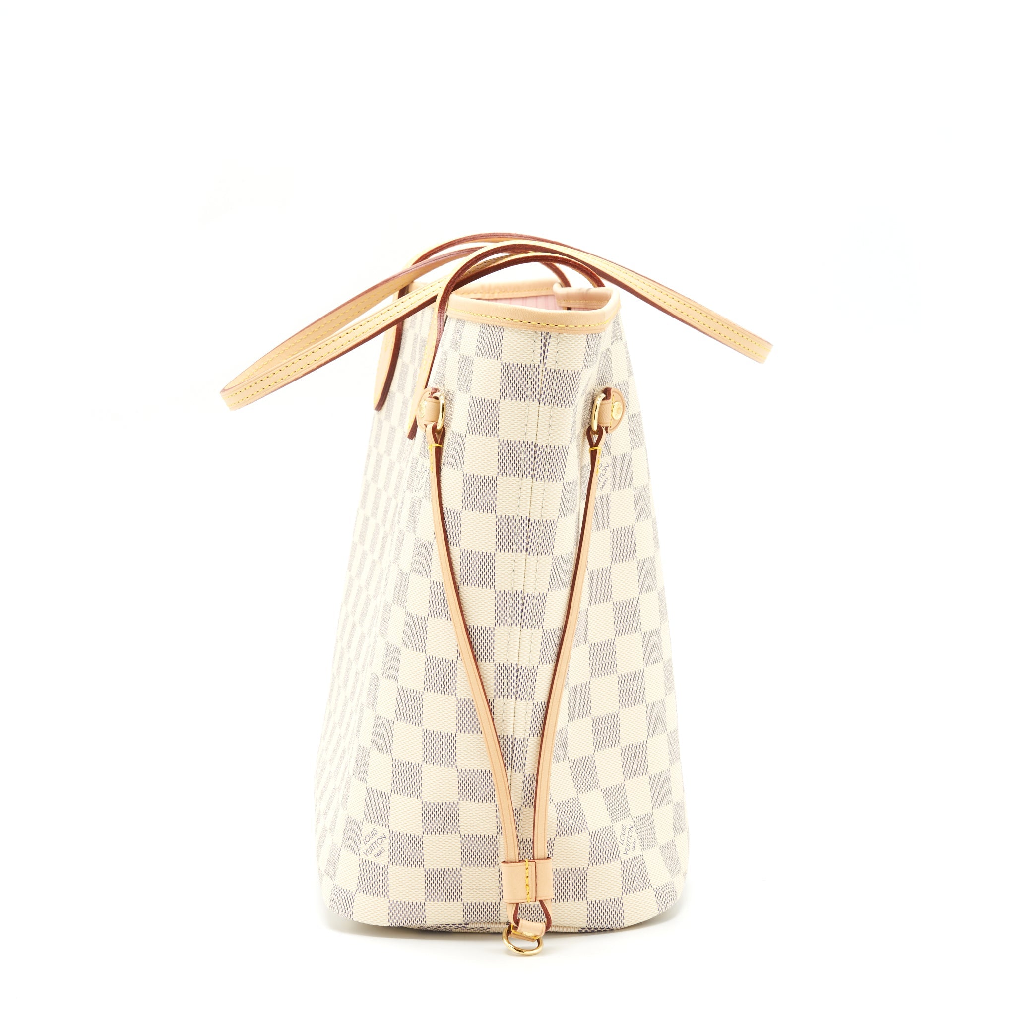 AAA Replica Louis Vuitton LV NEVERFULL MM DAMIER AZUR CANVAS /ROSE BALLERINE (NO INNER POUCH)