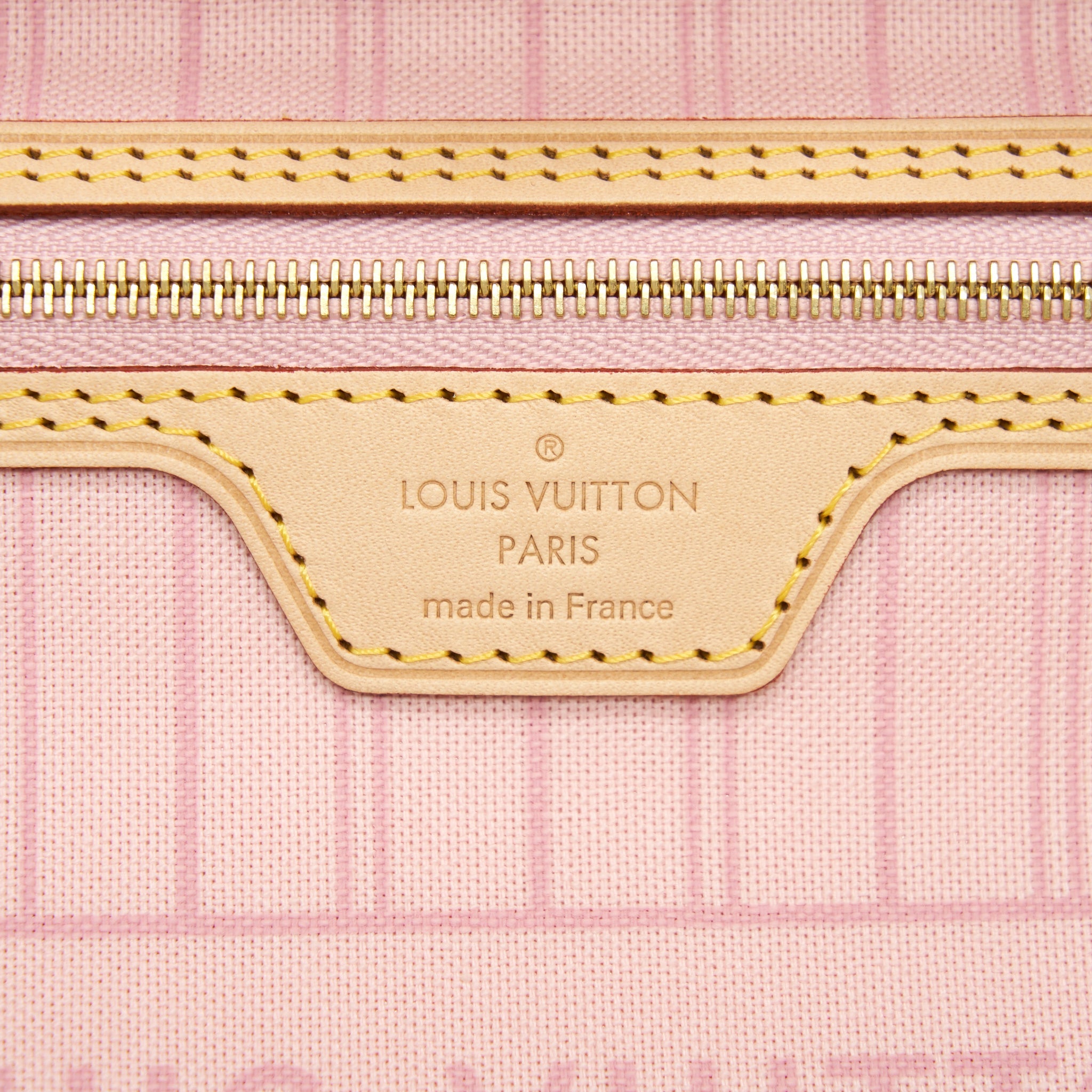 AAA Replica Louis Vuitton LV NEVERFULL MM DAMIER AZUR CANVAS /ROSE BALLERINE (NO INNER POUCH)
