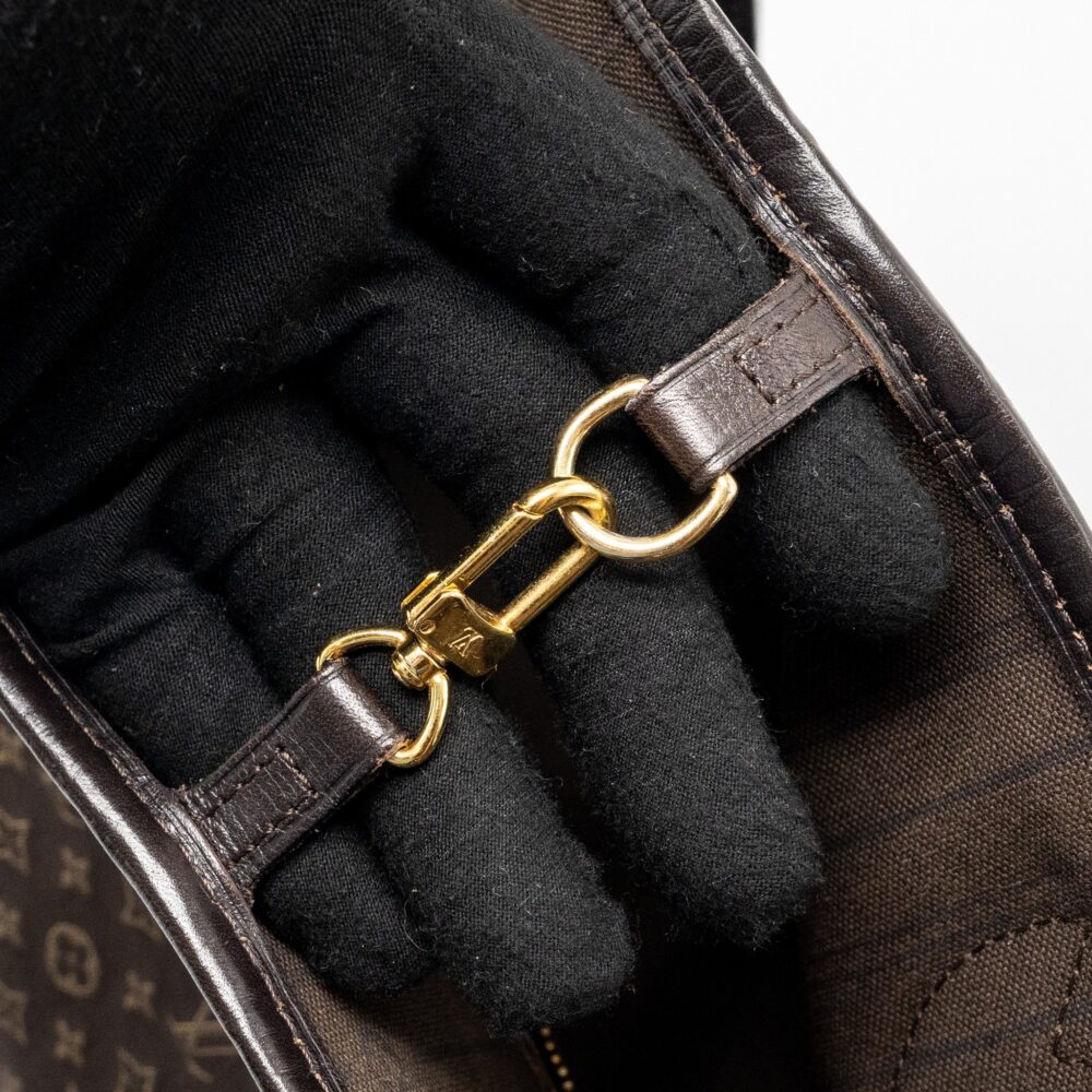 AAA Replica Louis Vuitton LV VINTAGE NEVERFULL MM FABRIC DARK BROWN GHW