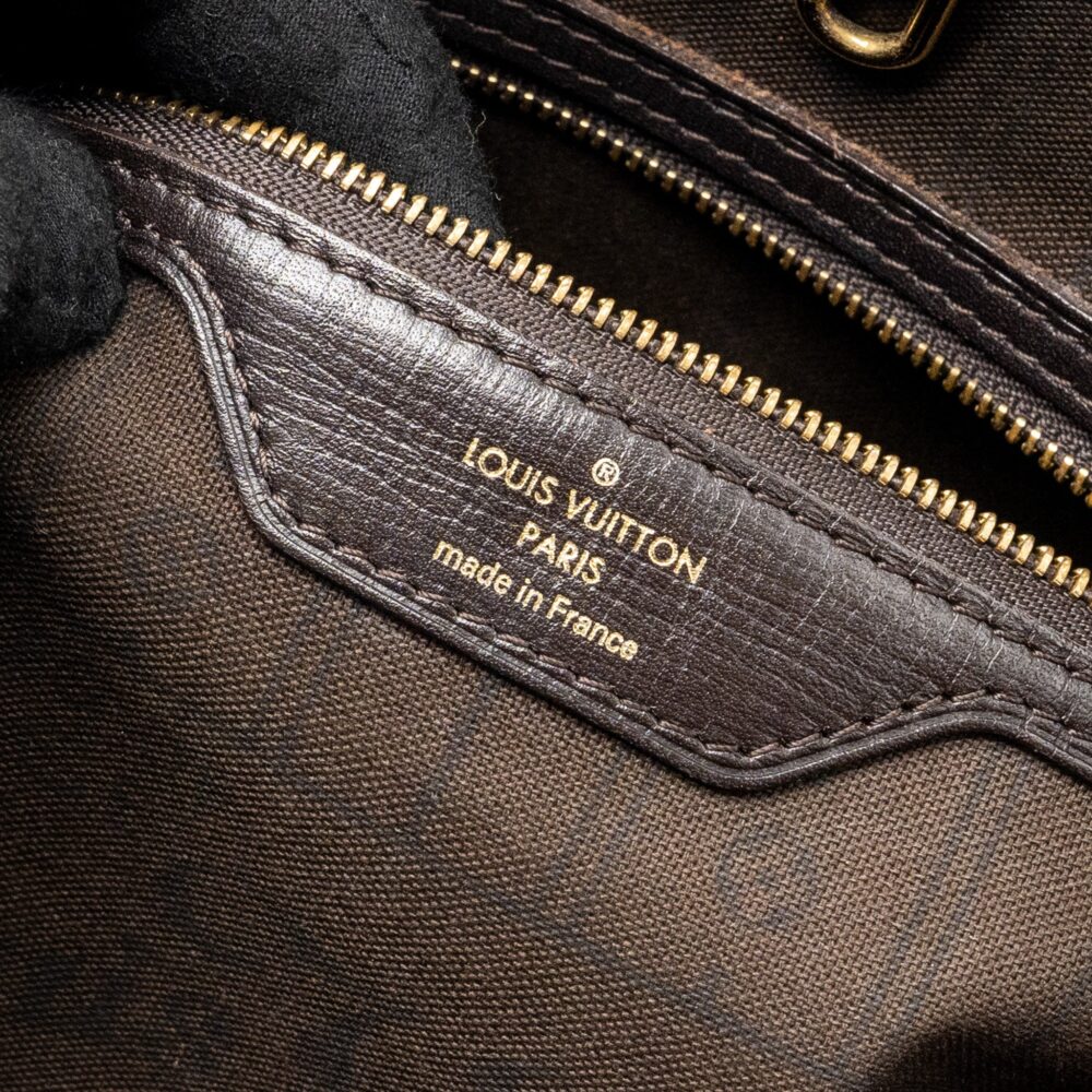 AAA Replica Louis Vuitton LV VINTAGE NEVERFULL MM FABRIC DARK BROWN GHW