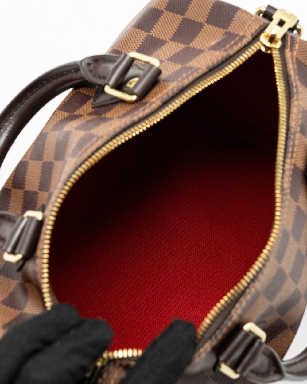 AAA Replica Louis Vuitton LV SPEEDY BANDOULIERE 25 DAMIER EBENE CANVAS GHW (NEW VERSION)