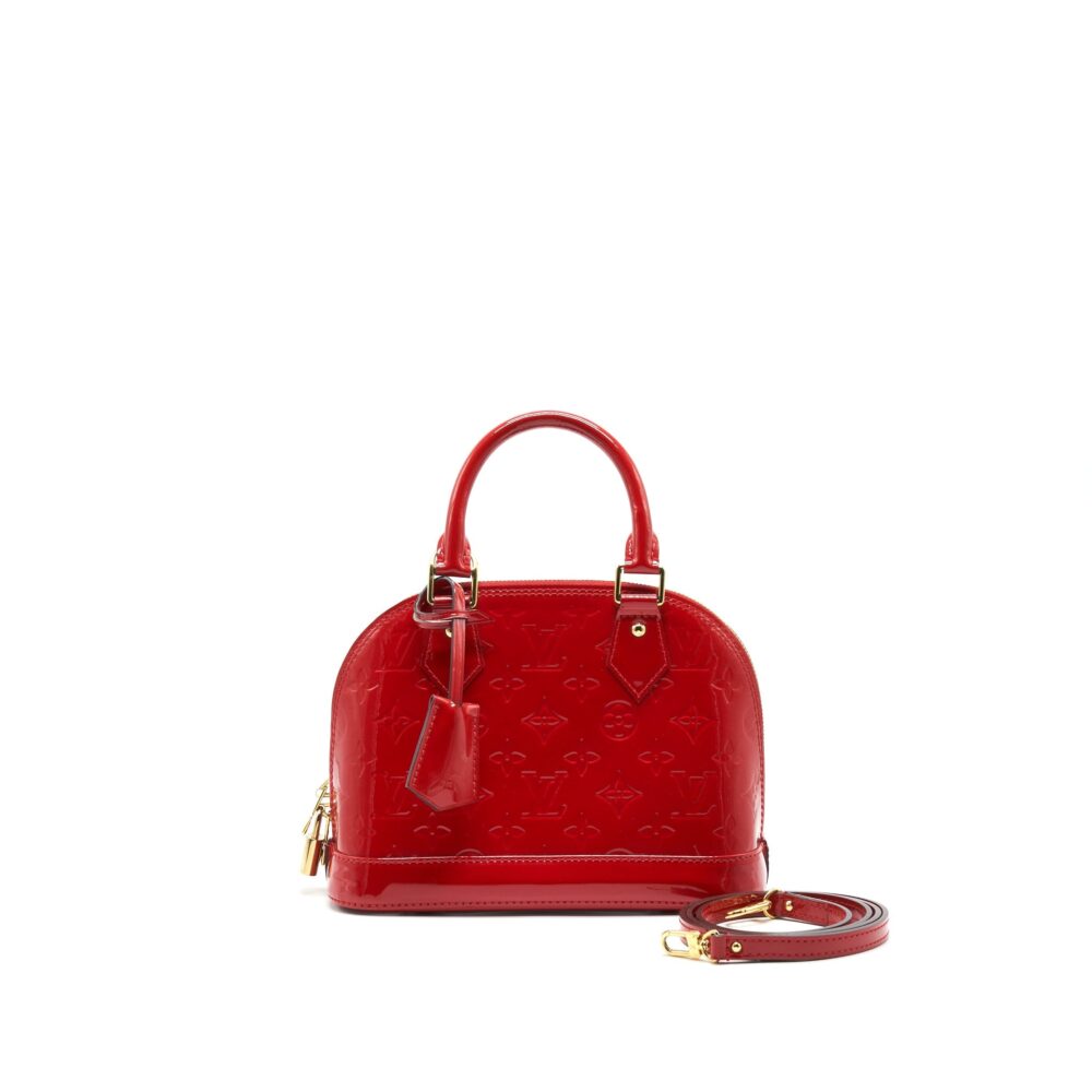 AAA Replica Louis Vuitton LV ALMA BB IN PATENT LEATHER RED