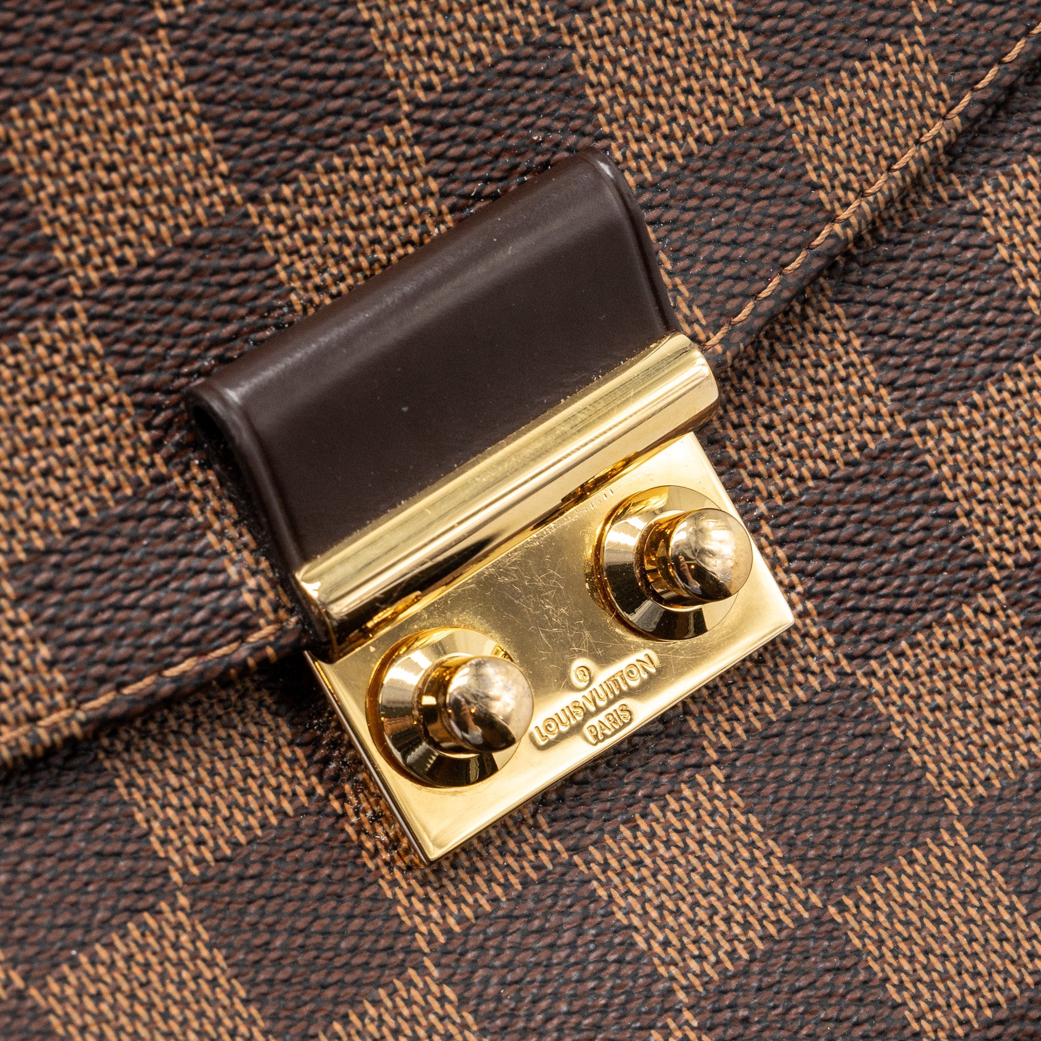 AAA Replica Louis Vuitton LV CROISETTE DAMIER EBENE GHW