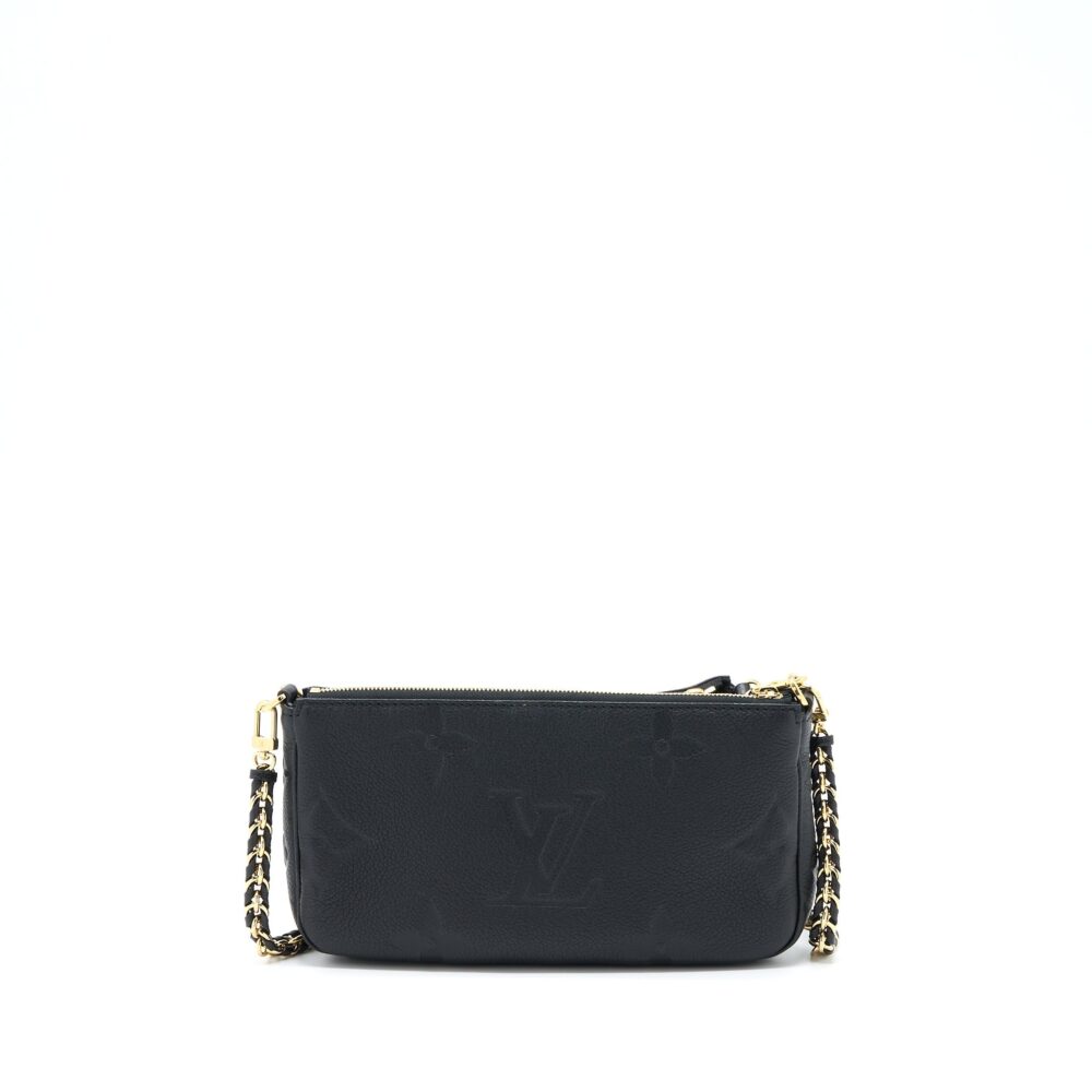 AAA Replica Louis Vuitton LV MULTI POCHETTE ACCESSORIES MONOGRAM EMPRIENTED BLACK GHW (NEW VERSION)
