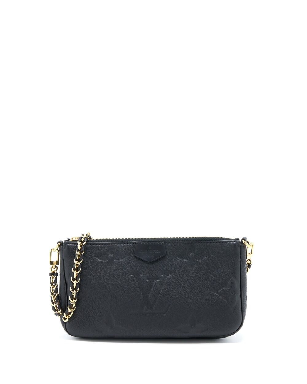 AAA Replica Louis Vuitton LV MULTI POCHETTE ACCESSORIES MONOGRAM EMPRIENTED BLACK GHW (NEW VERSION)