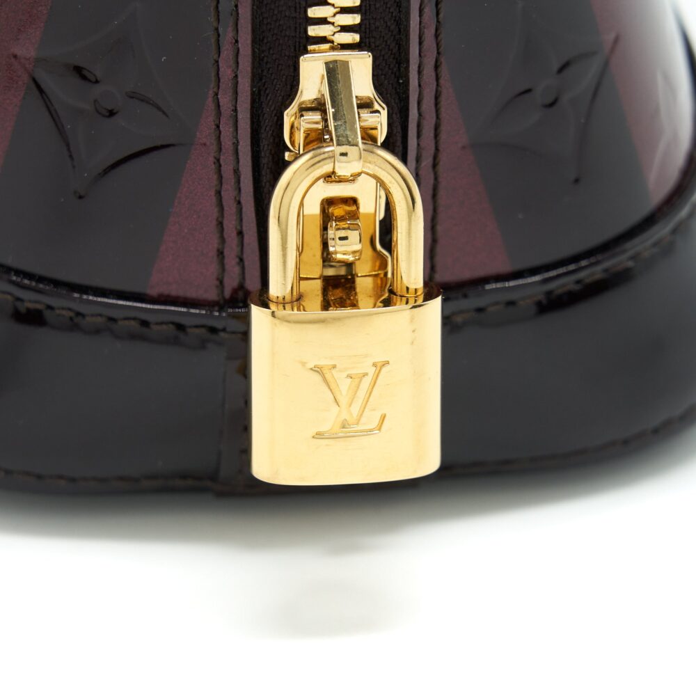 AAA Replica Louis Vuitton LV ALMA BB PATENT AMARANTE RAYE GHW