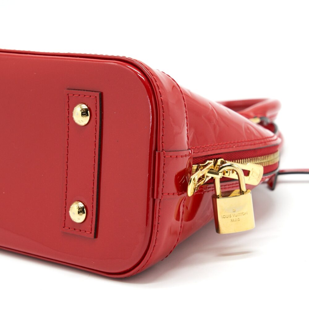 AAA Replica Louis Vuitton LV ALMA BB IN PATENT LEATHER RED