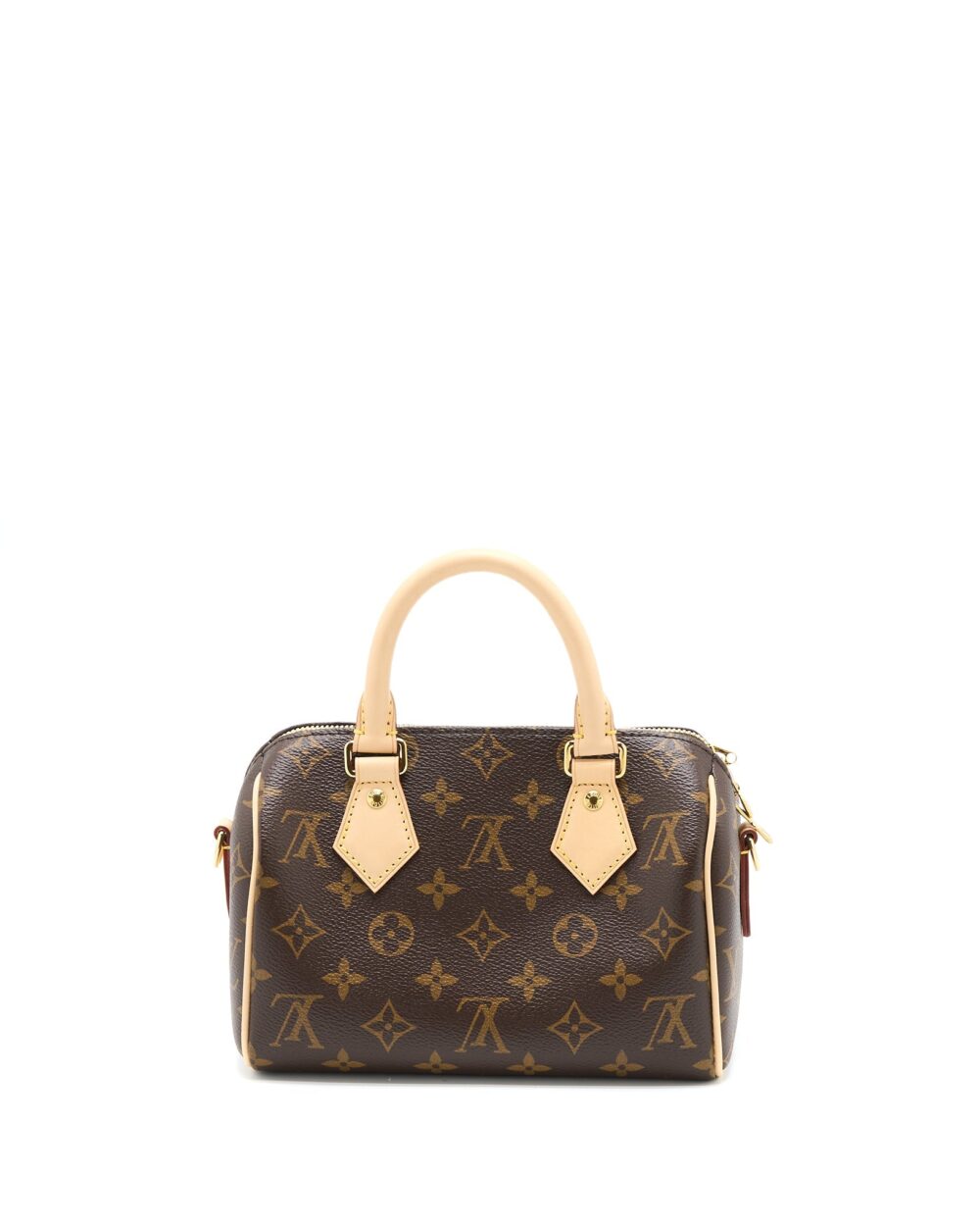 AAA Replica Louis Vuitton LV SPEEDY BANDOULIERE 20 MONOGRAM CANVAS BLACK STRAP GHW (NEW VERSION)