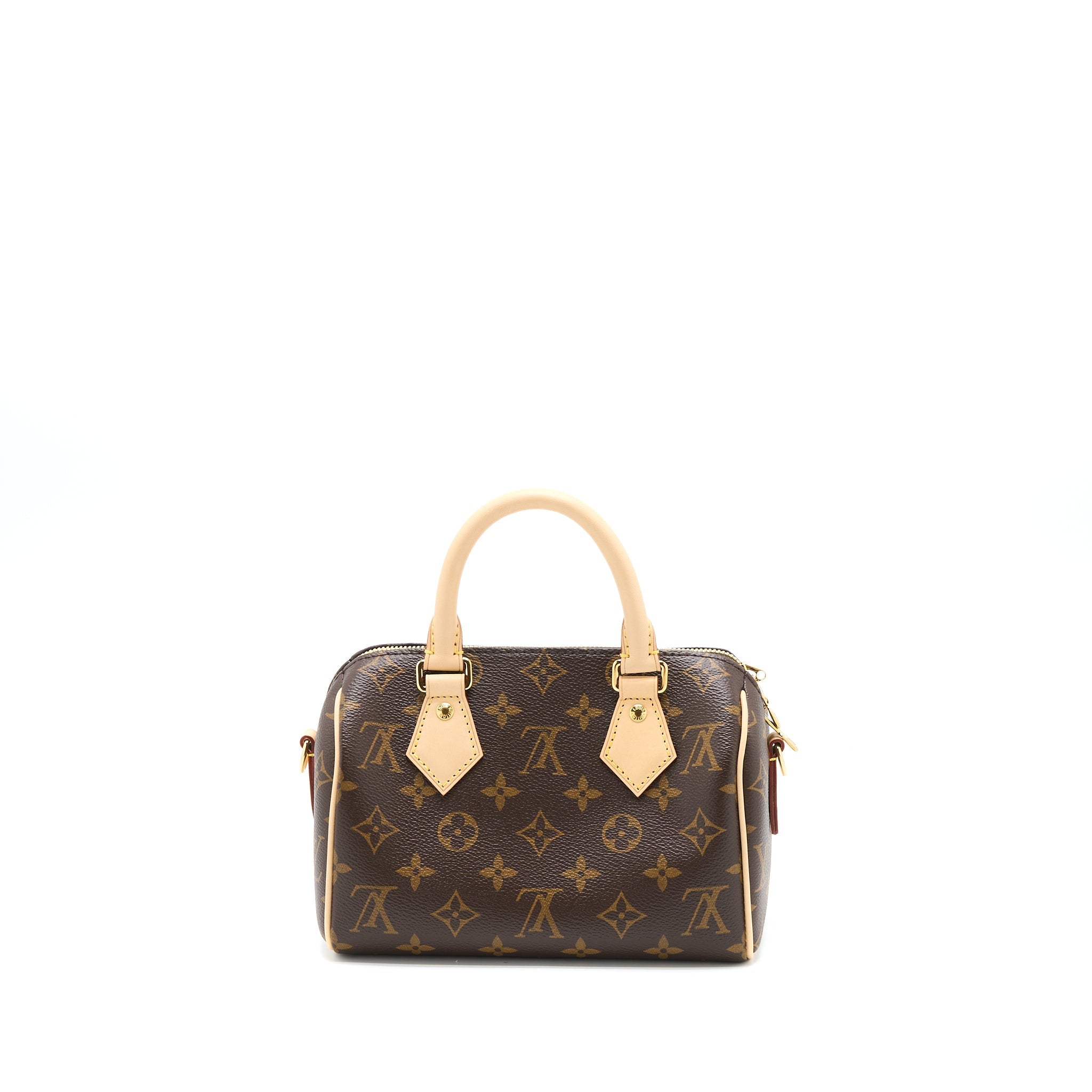AAA Replica Louis Vuitton LV SPEEDY BANDOULIERE 20 MONOGRAM CANVAS BLACK STRAP GHW (NEW VERSION)