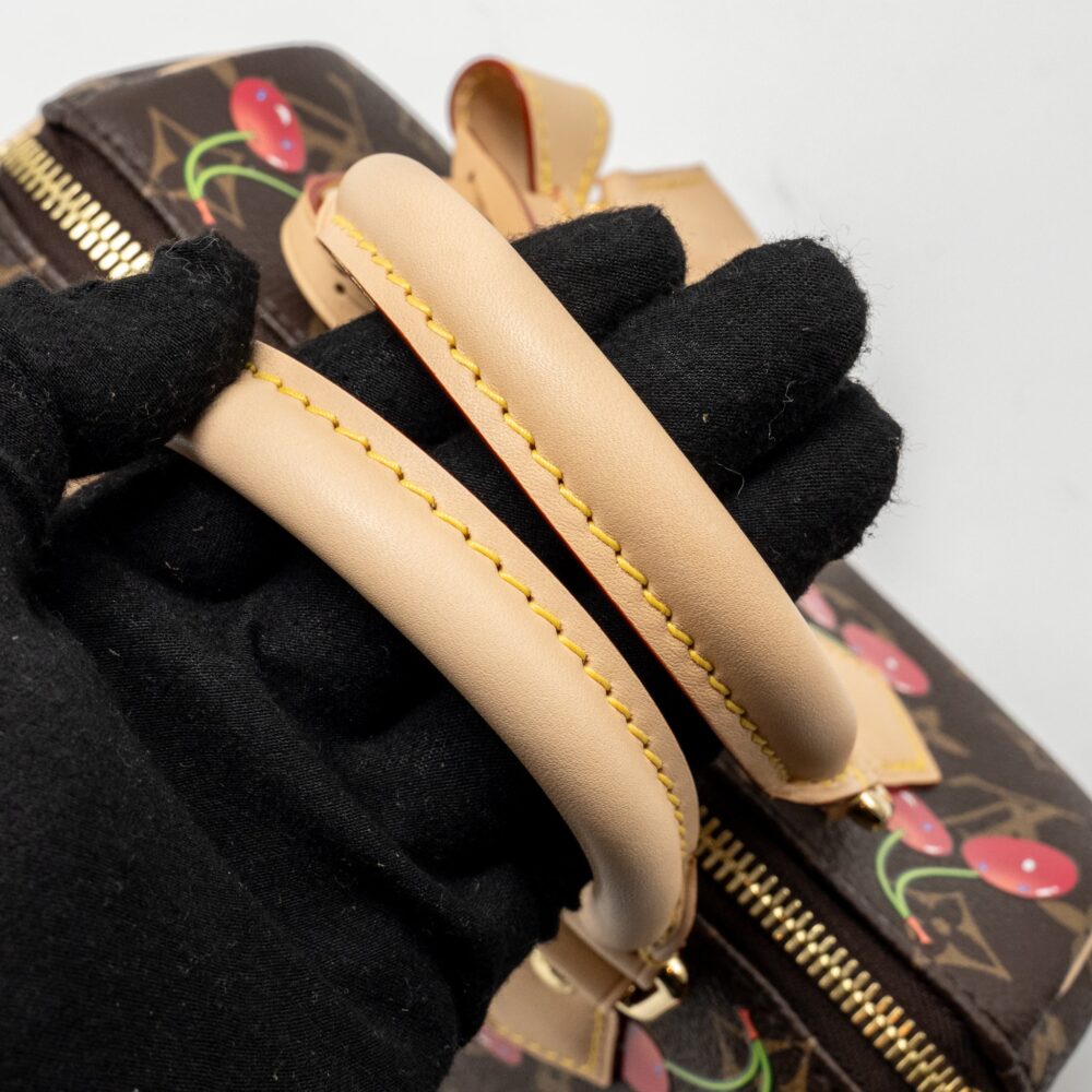 AAA Replica Louis Vuitton LV X TAKASHI MURAKAMI SPEEDY BANDOULIERE 20 MONOGRAM CHERRY COATED CANVAS MULTICOLOURED GHW