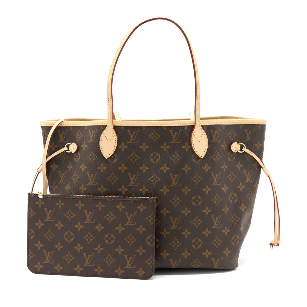 AAA Replica Louis Vuitton LV NEVERFULL MM MONOGRAM CANVAS BEIGE GHW (NEW VERSION)
