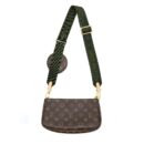 AAA Replica Louis Vuitton LV MULTI POCHETTE ACCESSORIES MONOGRAM CANVAS KHAKI STRAP GHW (NEW VERSION)