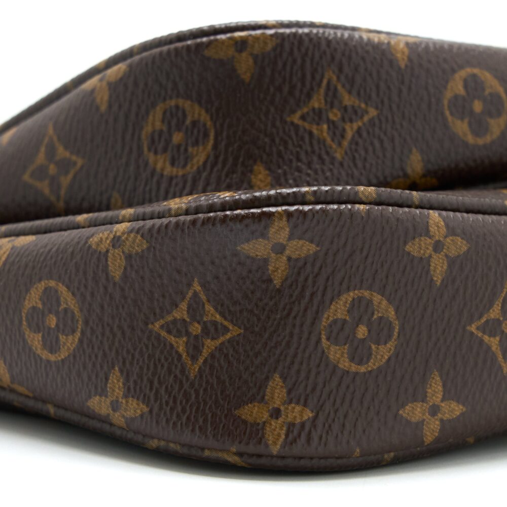 AAA Replica Louis Vuitton LV MULTI POCHETTE ACCESSORIES MONOGRAM CANVAS KHAKI STRAP GHW (NEW VERSION)