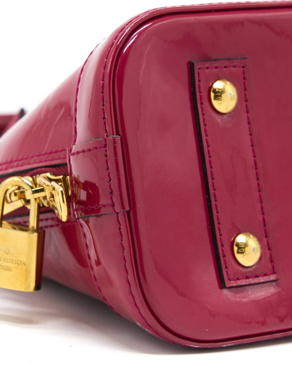 AAA Replica Louis Vuitton LV ALMA BB PATENT DARK PINK GHW