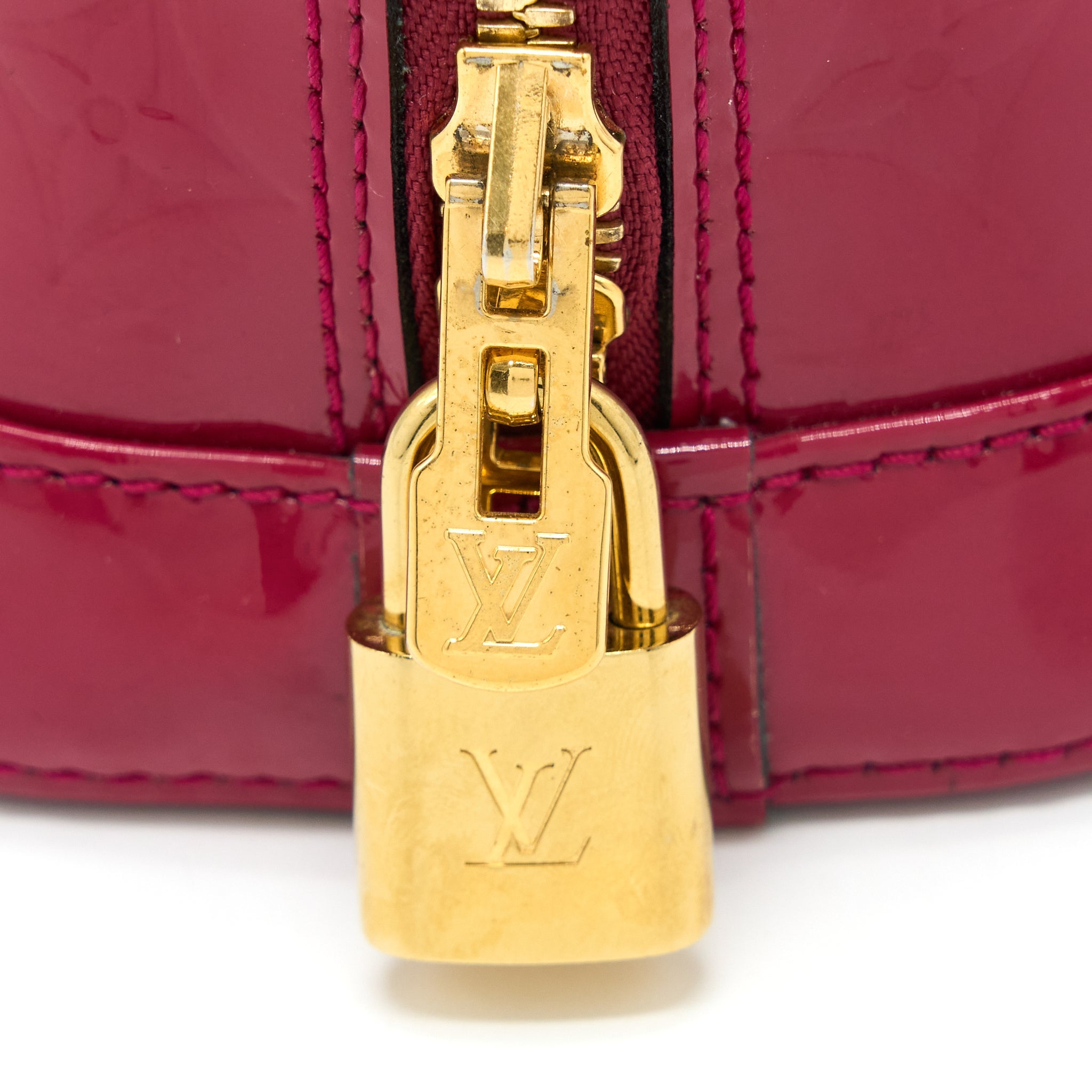 AAA Replica Louis Vuitton LV ALMA BB PATENT DARK PINK GHW