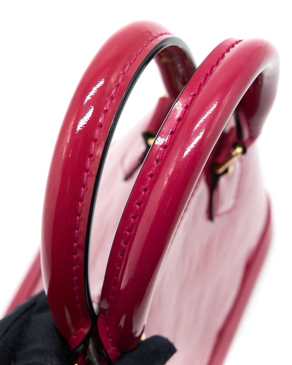 AAA Replica Louis Vuitton LV ALMA BB PATENT DARK PINK GHW