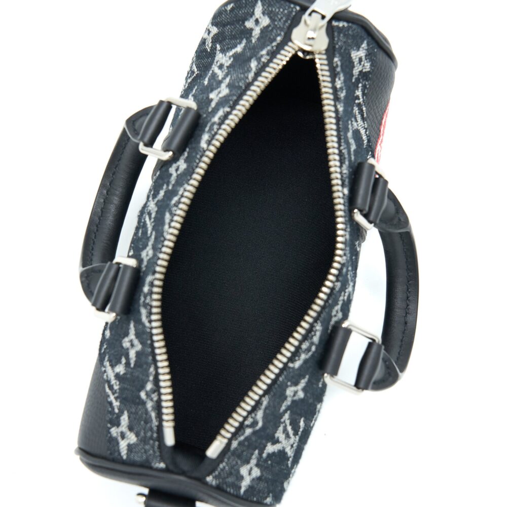 AAA Replica Louis Vuitton LV KEEPALL XS DENIM BLACK/LEATHER SHW