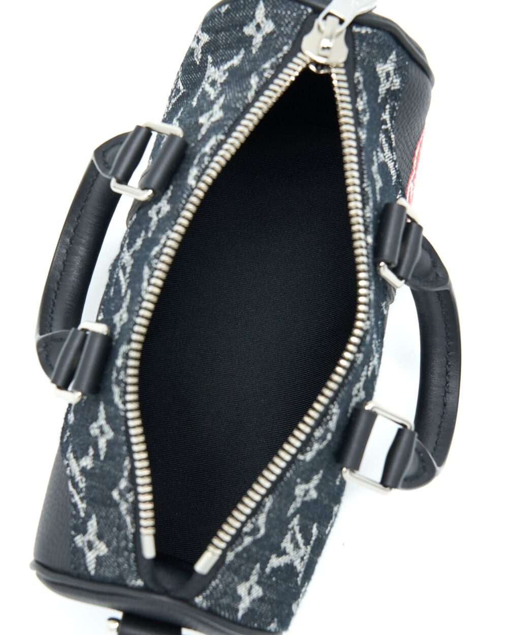 AAA Replica Louis Vuitton LV KEEPALL XS DENIM BLACK/LEATHER SHW