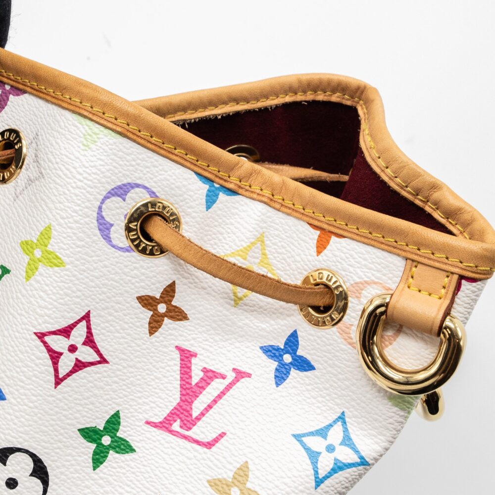 AAA Replica Louis Vuitton LV VINTAGE PETIT NOE SHOULDER BAG MULTICOLOUR MONOGRAM CANVAS WHITE GHW