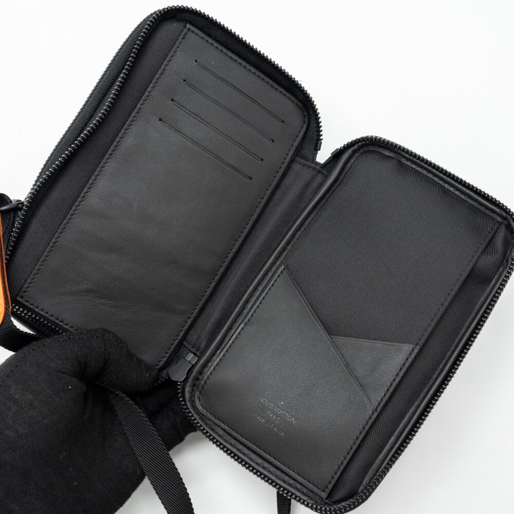 AAA Replica Louis Vuitton LV NIGO DOUBLE PHONE POUCH LIMITED EDITION BLACK HARDWARE