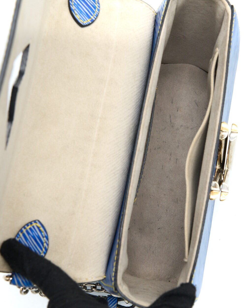 AAA Replica Louis Vuitton LV TWIST MM EPI DENIM/BLACK MULTICOLOURED HARDWARE