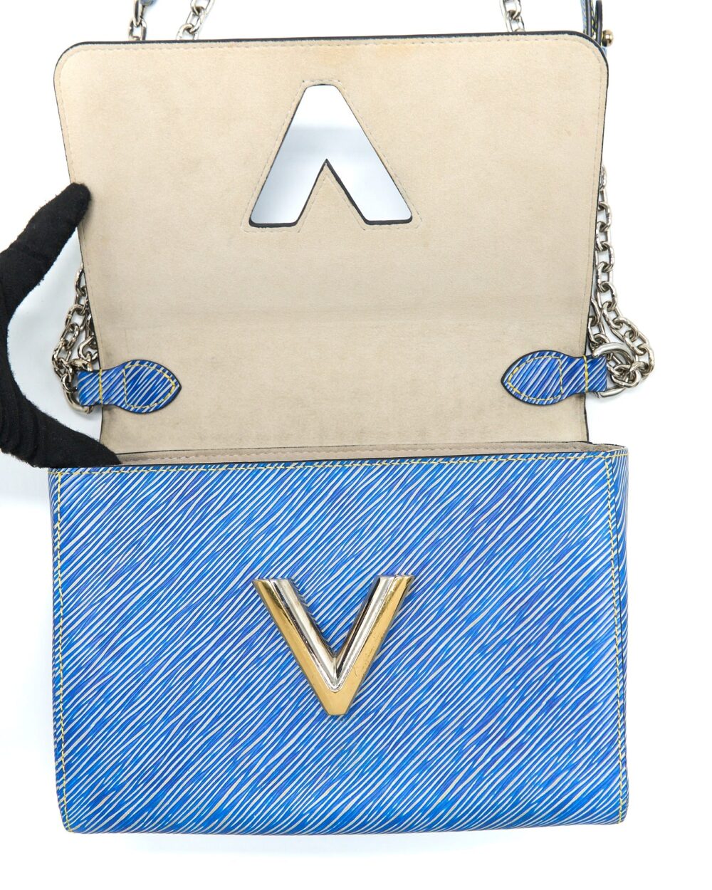 AAA Replica Louis Vuitton LV TWIST MM EPI DENIM/BLACK MULTICOLOURED HARDWARE