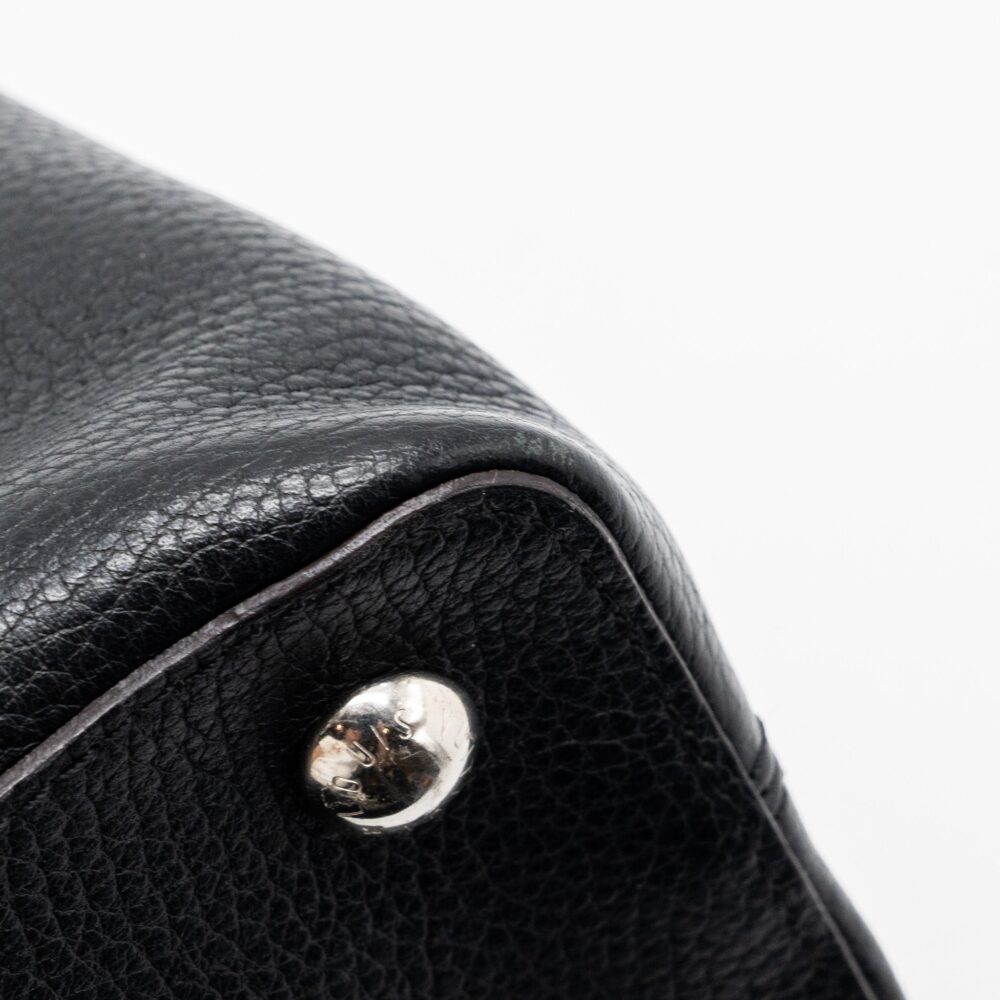 AAA Replica Louis Vuitton LV CAPUCINES PM CALFSKIN BLACK SHW