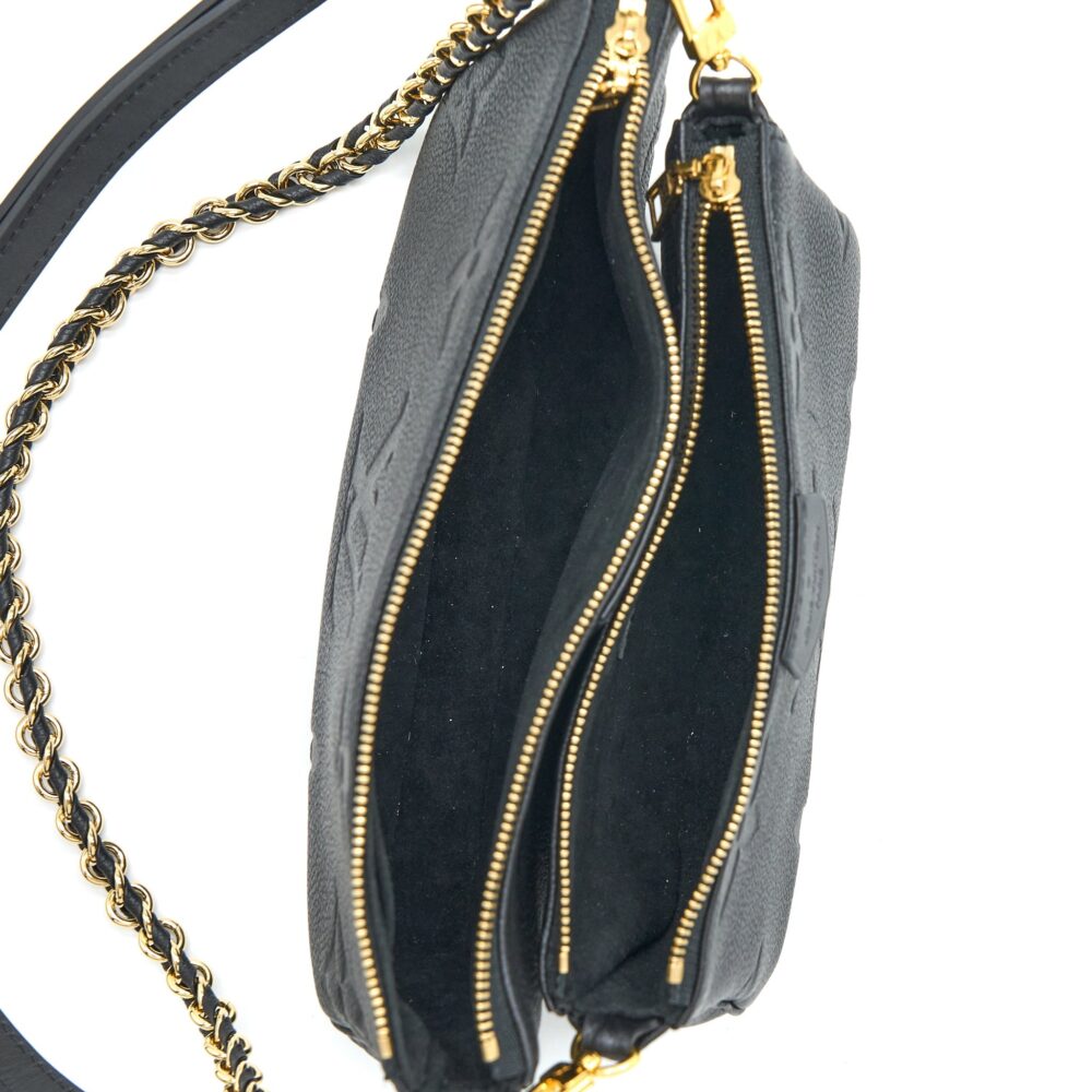 AAA Replica Louis Vuitton LV MULTI POCHETTE ACCESSORIES MONOGRAM EMPRIENTED BLACK GHW (NEW VERSION)