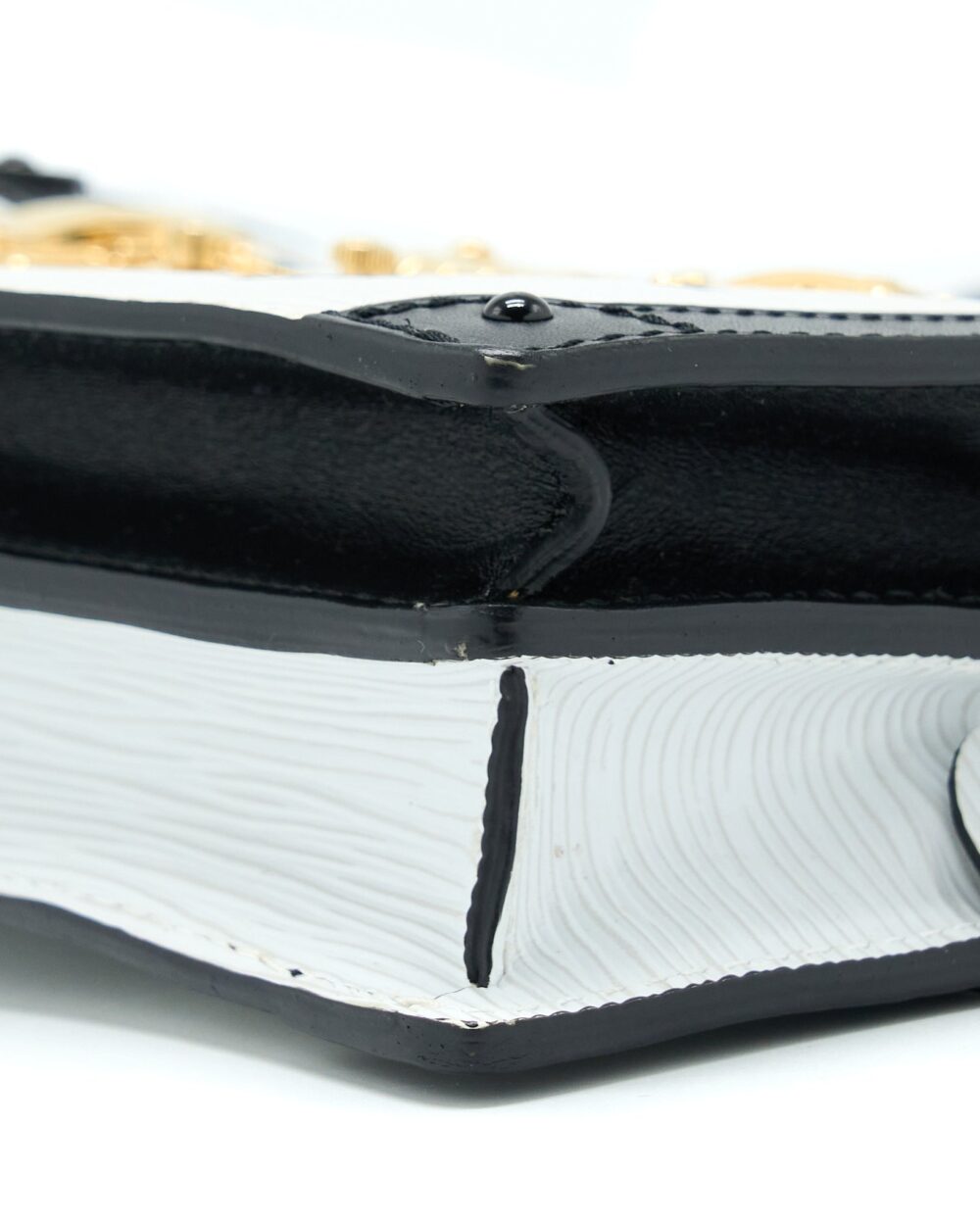 AAA Replica Louis Vuitton LV TRUNK CLUTCH EPI BLACK/WHITE GHW