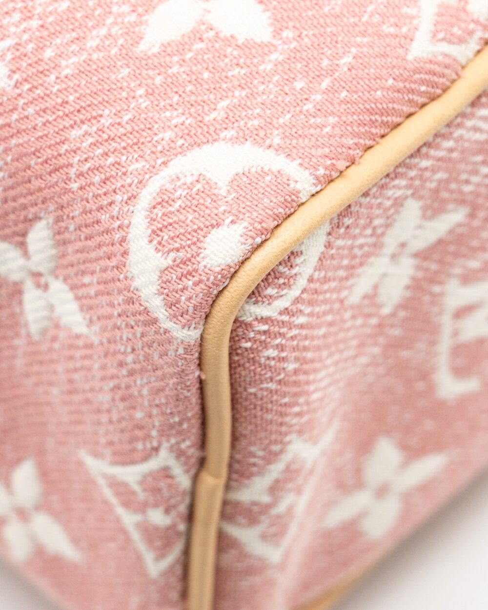 AAA Replica Louis Vuitton LV NANO SPEEDY MONOGRAM JACQUARD DENIM ROSE GHW