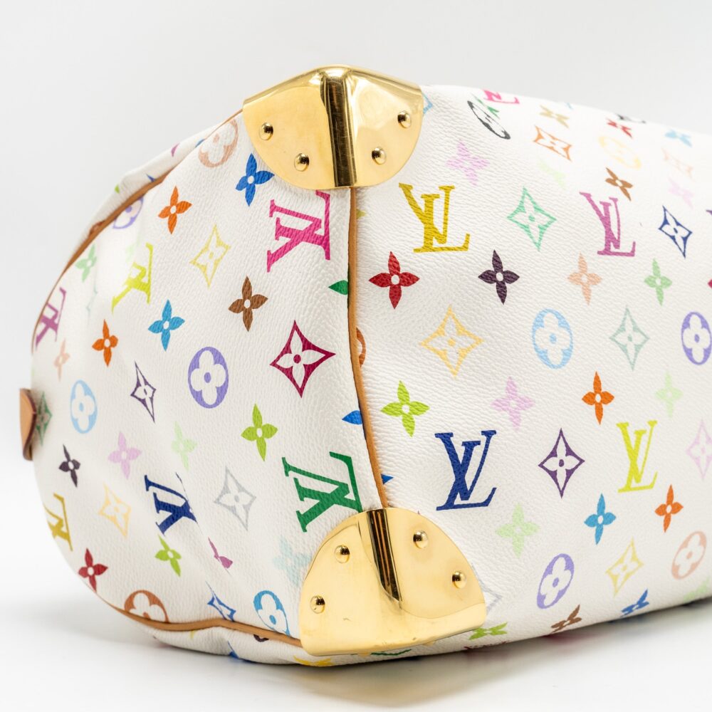 AAA Replica Louis Vuitton LV SPEEDY 30 MONOGRAM CANVAS WHITE MULTICOLOUR GHW