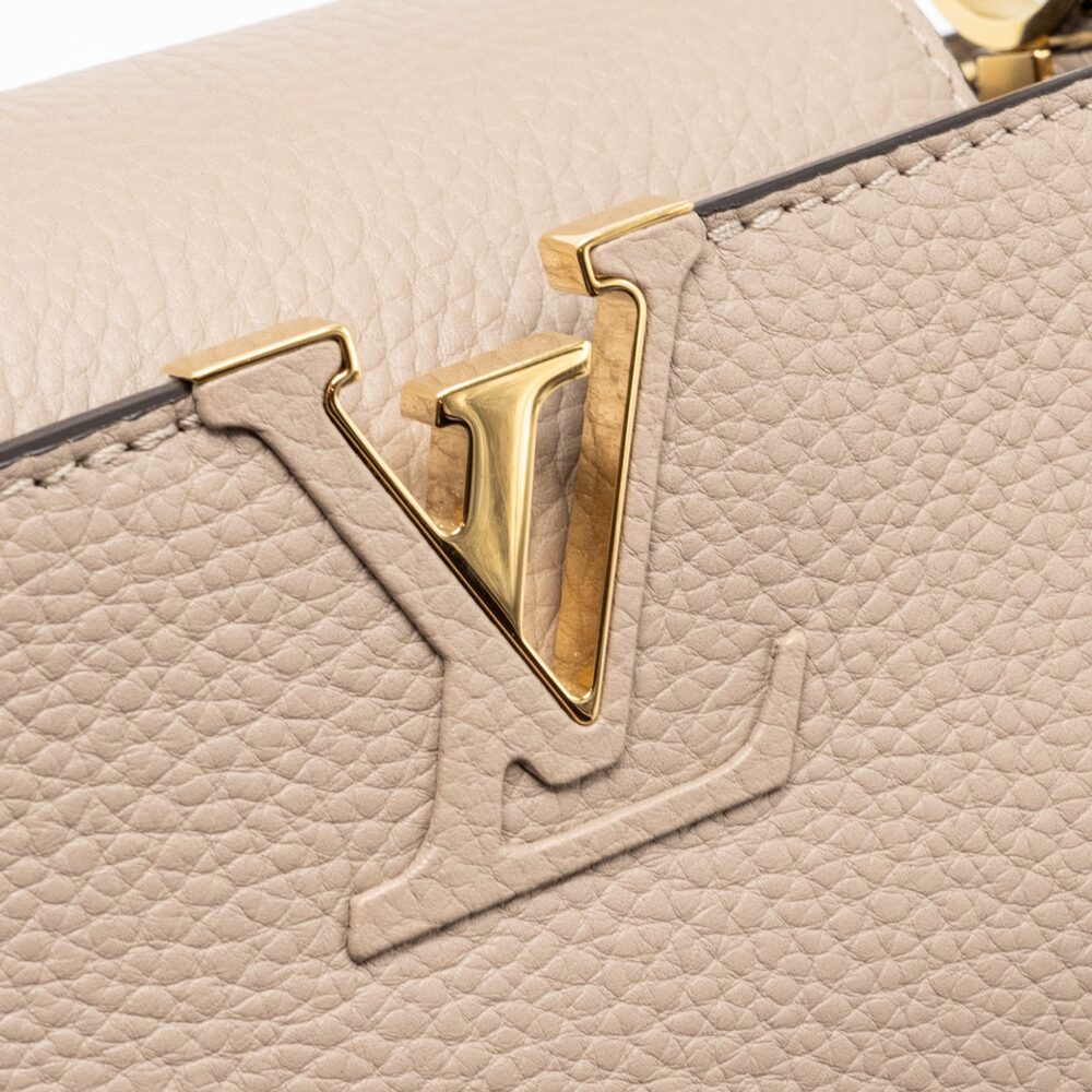 AAA Replica Louis Vuitton LV CAPUCINES BB TAURILLON GALET GHW