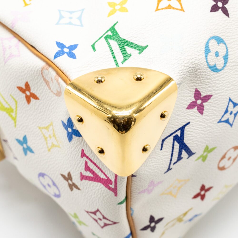 AAA Replica Louis Vuitton LV SPEEDY 30 MONOGRAM CANVAS WHITE MULTICOLOUR GHW