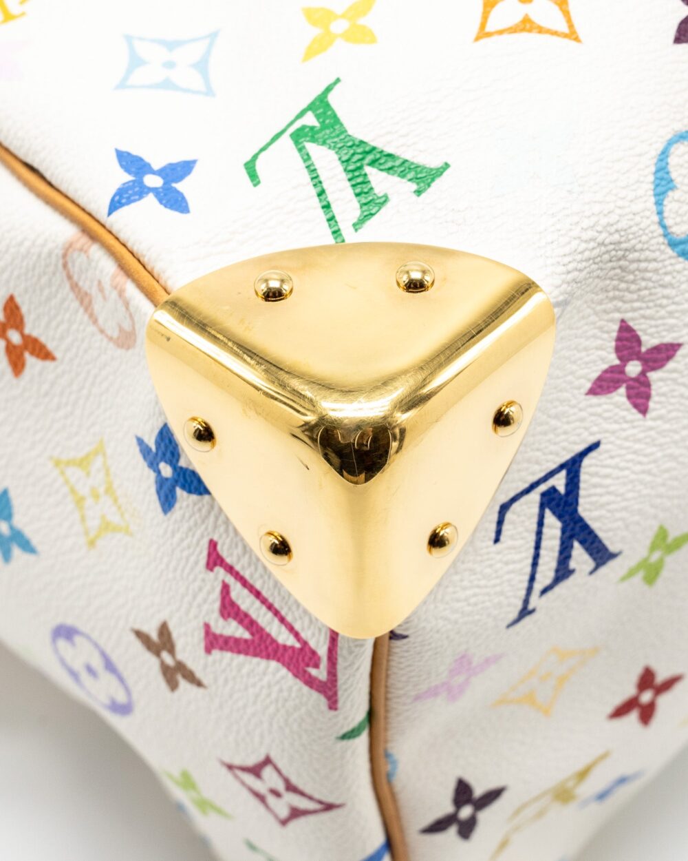 AAA Replica Louis Vuitton LV SPEEDY 30 MONOGRAM CANVAS WHITE MULTICOLOUR GHW
