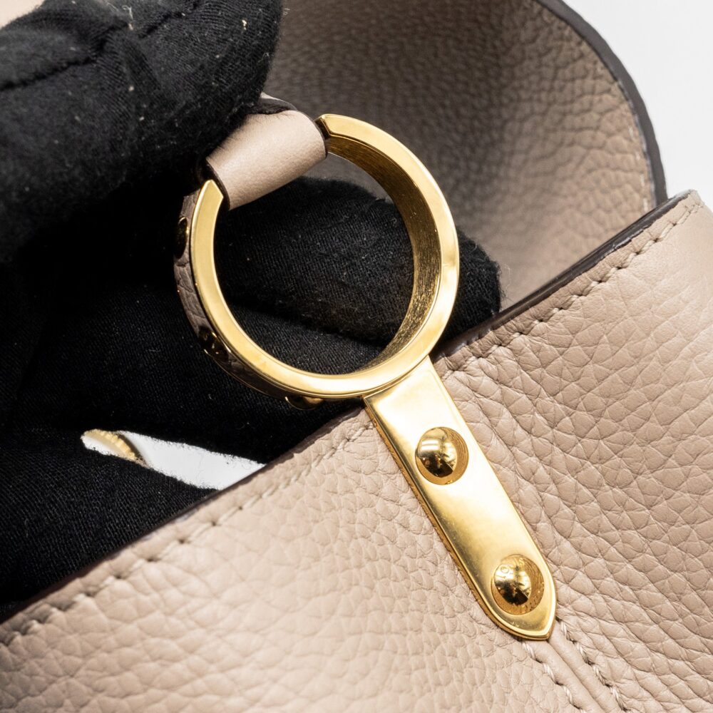 AAA Replica Louis Vuitton LV CAPUCINES BB TAURILLON GALET GHW