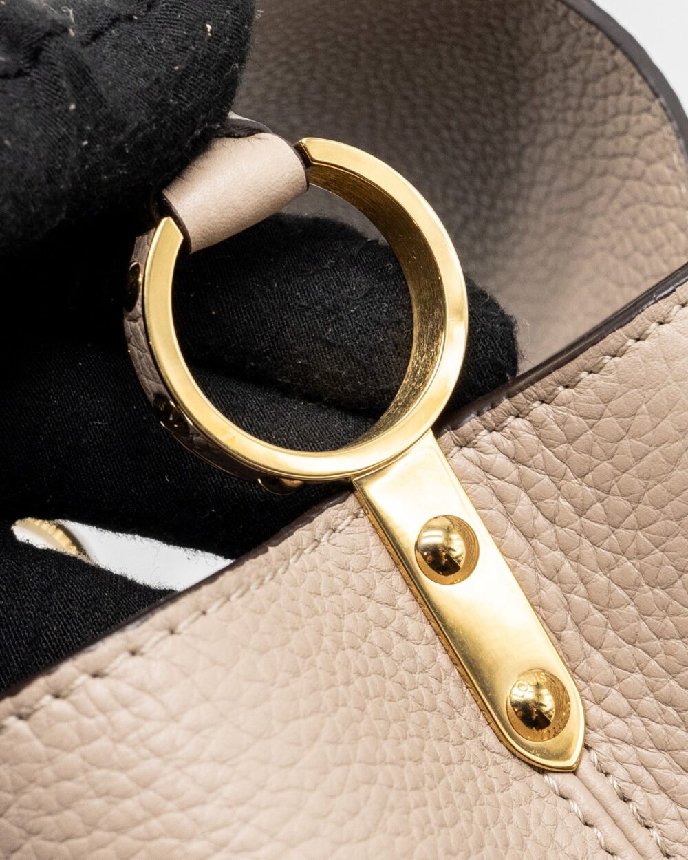 AAA Replica Louis Vuitton LV CAPUCINES BB TAURILLON GALET GHW