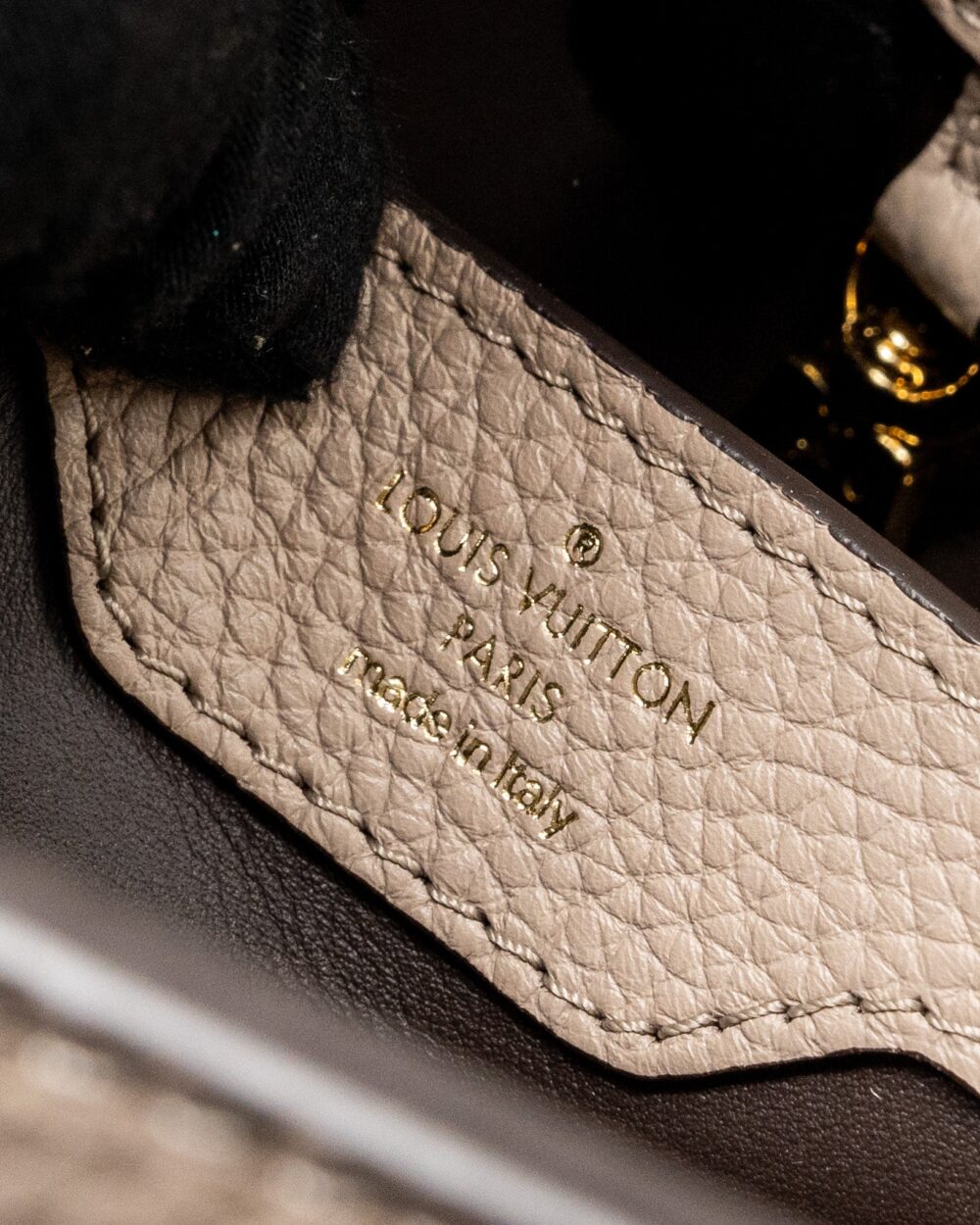 AAA Replica Louis Vuitton LV CAPUCINES BB TAURILLON GALET GHW