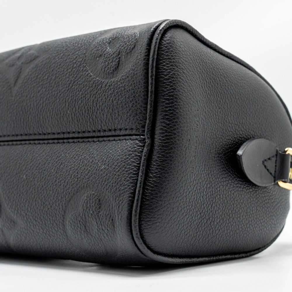 AAA Replica Louis Vuitton LV SPEEDY 20 BANDOULIERE MONOGRAM EMPREINTE BLACK GHW