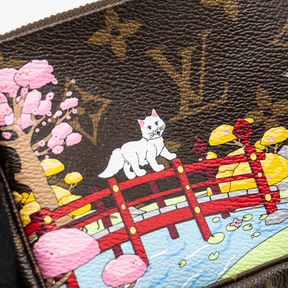 AAA Replica Louis Vuitton LV MINI POCHETTE ACCESSORIES 2021 CHRISTMAS LIMITED EDITION JAPANESE GARDEN SAKURA GHW
