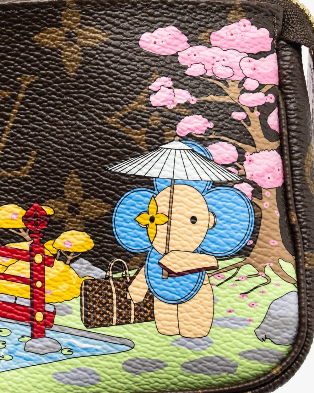 AAA Replica Louis Vuitton LV MINI POCHETTE ACCESSORIES 2021 CHRISTMAS LIMITED EDITION JAPANESE GARDEN SAKURA GHW 