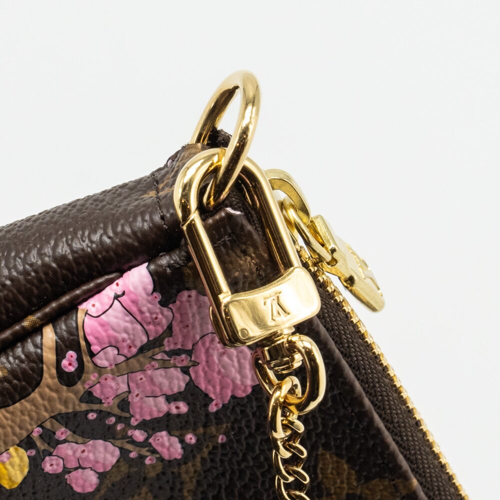 AAA Replica Louis Vuitton LV MINI POCHETTE ACCESSORIES 2021 CHRISTMAS LIMITED EDITION JAPANESE GARDEN SAKURA GHW